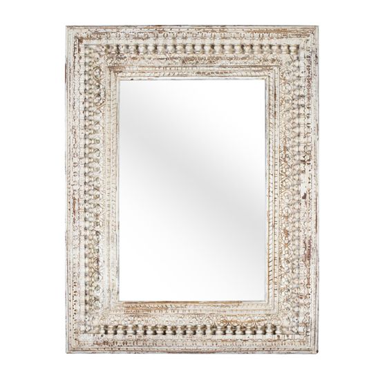 Suorakulmainen seinäpeili käsintehdystä puusta, 130 cm