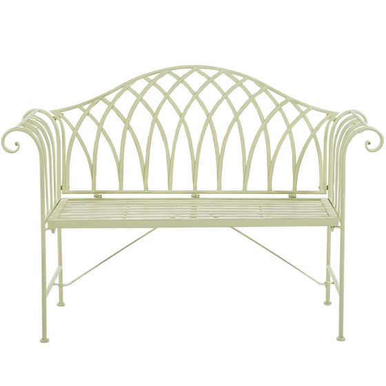 Puutarhapenkki MILAZZO 130 cm metalli Vaaleanvihreä