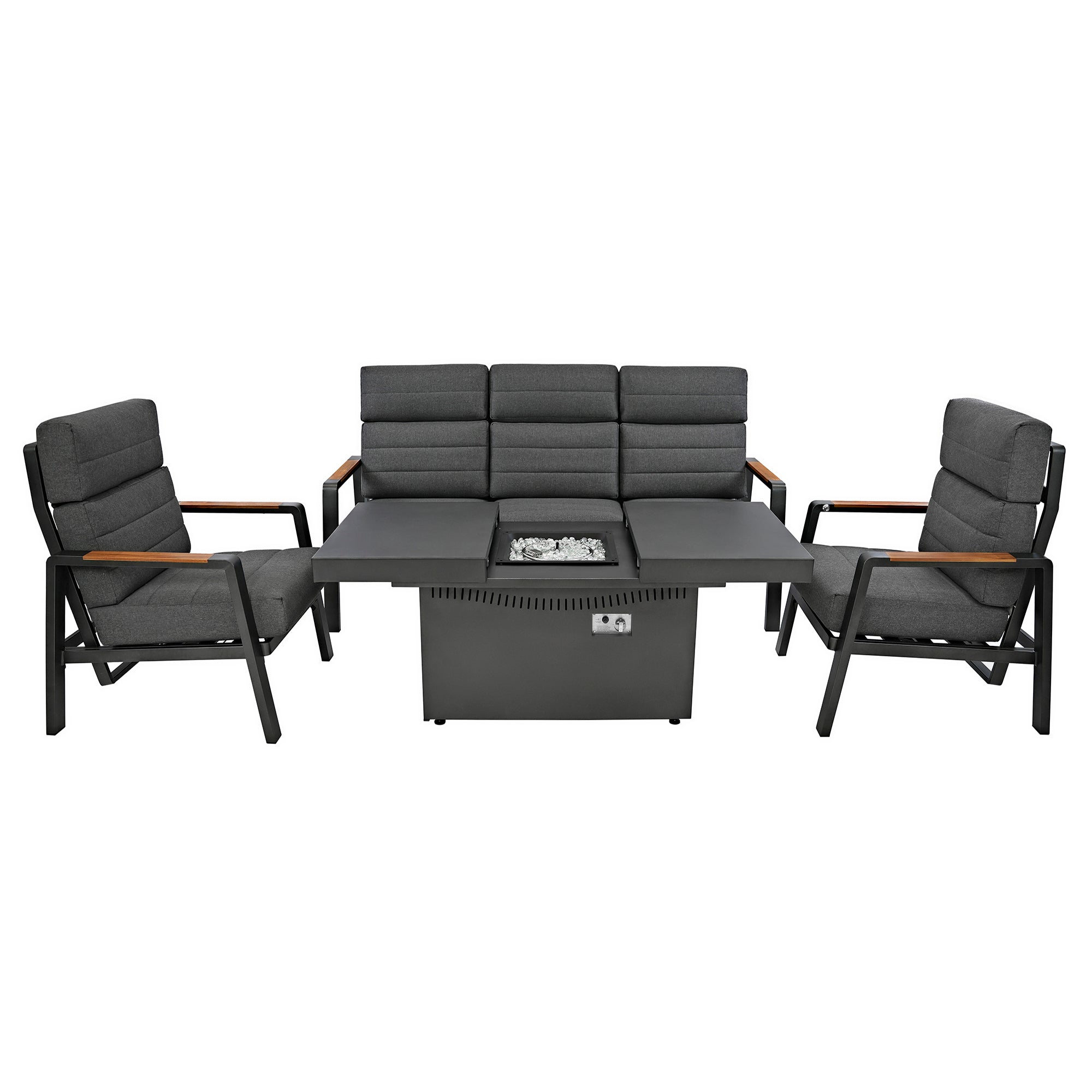 5 Seater Reclining Furniture Set With Firepit