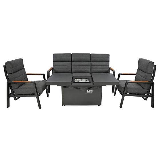 5 Seater Reclining Furniture Set With Firepit