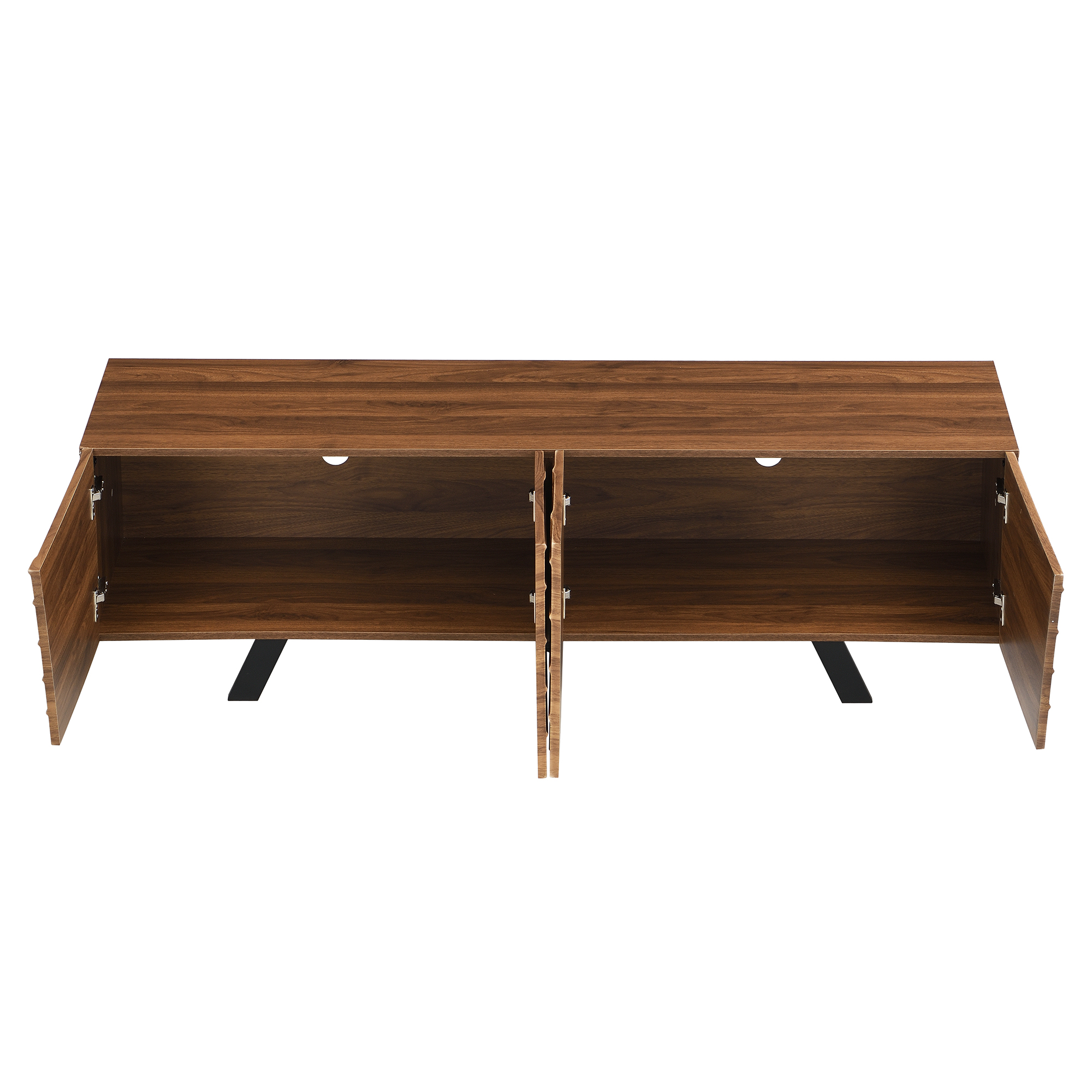 TV-taso 160x39x50,5 cm pähkinävärinen MDF säilytyksellä ja kabelinhallinnalla
