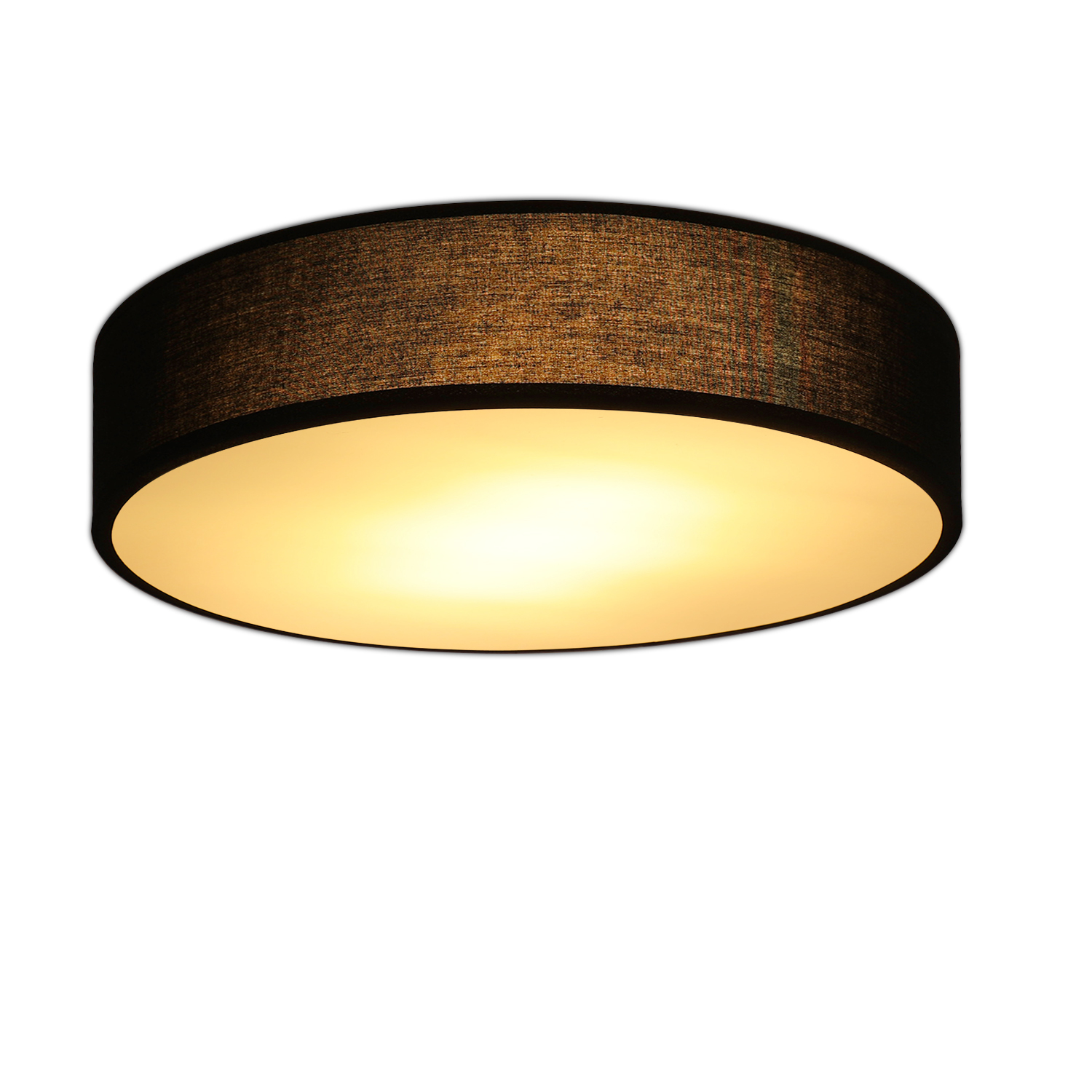 NETTLIFE - kattovalaisin, makuuhuoneeseen, 38cm, pyöreä, 2 lamppua, E27, musta, moderni, makuuhuonevalaisin Kangasvarjostimella Keittiöön