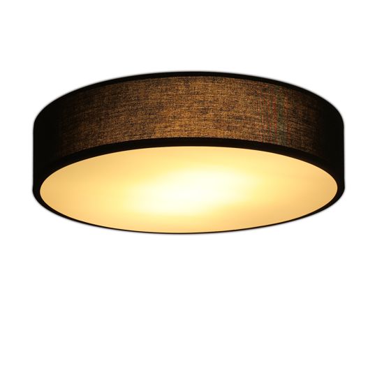 NETTLIFE - kattovalaisin, makuuhuoneeseen, 38cm, pyöreä, 2 lamppua, E27, musta, moderni, makuuhuonevalaisin Kangasvarjostimella Keittiöön