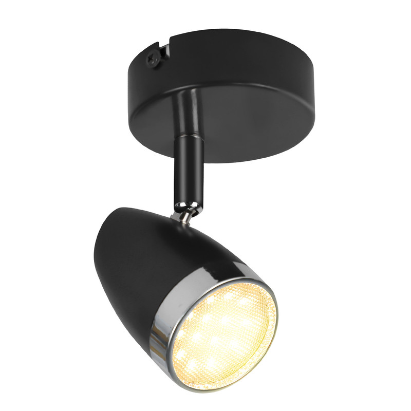 NETTLIFE LED-kattospottivalaisin 1 moderni lamppu 4W musta lämmin valkoinen 3000K säädettävä 350°