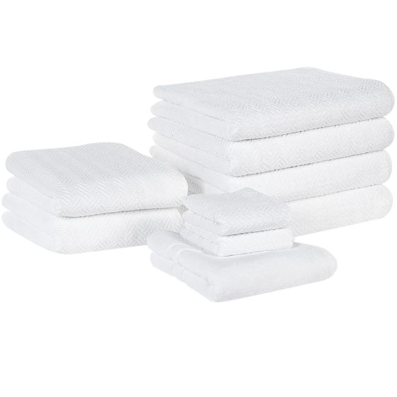 Pyyhesetti 9 kpl MITIARO Puuvillafrotee Valkoinen