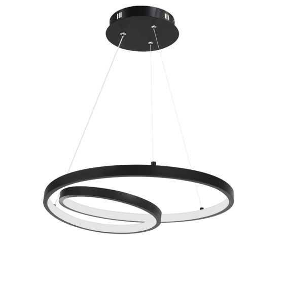NETTLIFE LED - riippuvalaisin, musta alumiini, 40 cm, halkaisija 150cm himmennettävä, moderni ruokapöytävalaisin