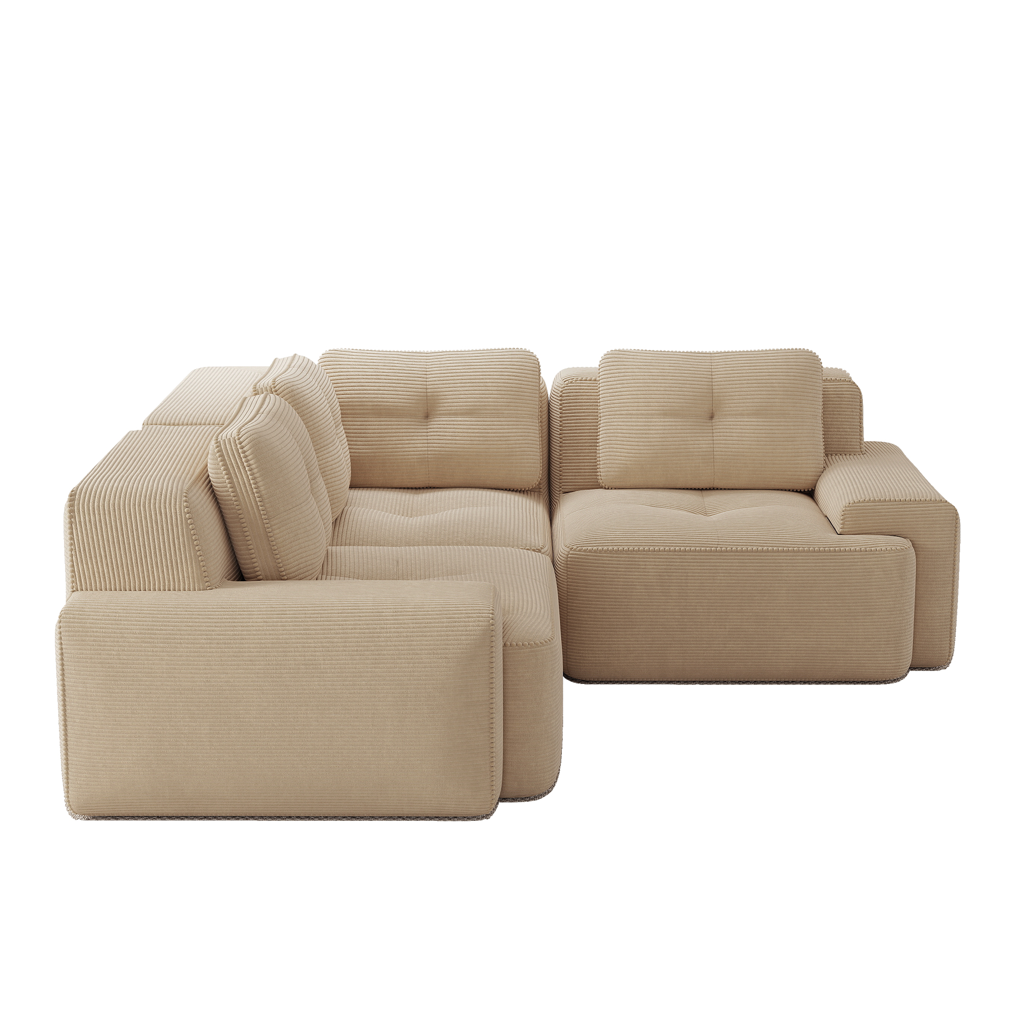 moduulisohva 4-paikkainen beige kankas moderni säädettävä