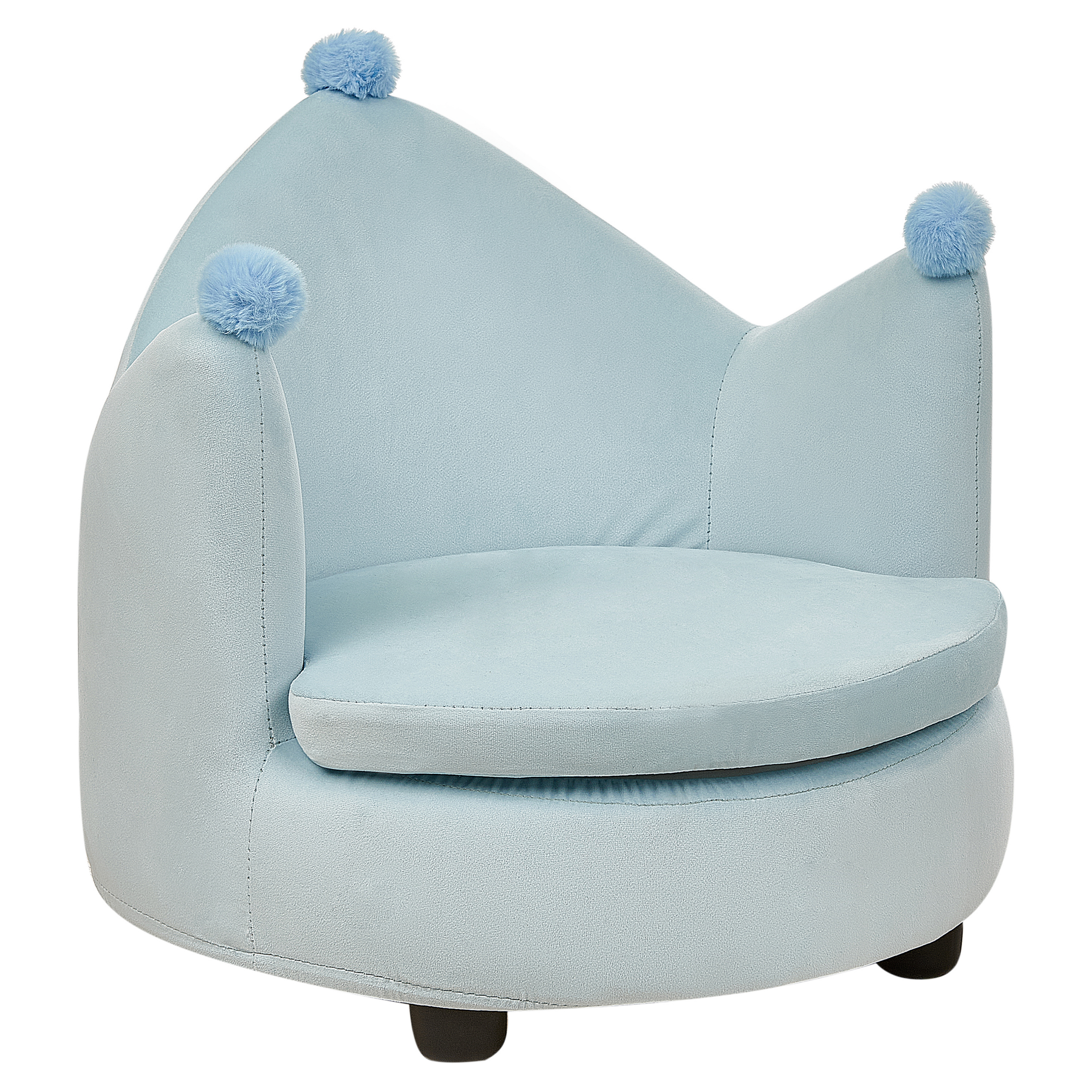 Lasten nojatuoli sametti kruunu vaaleansininen VEGA