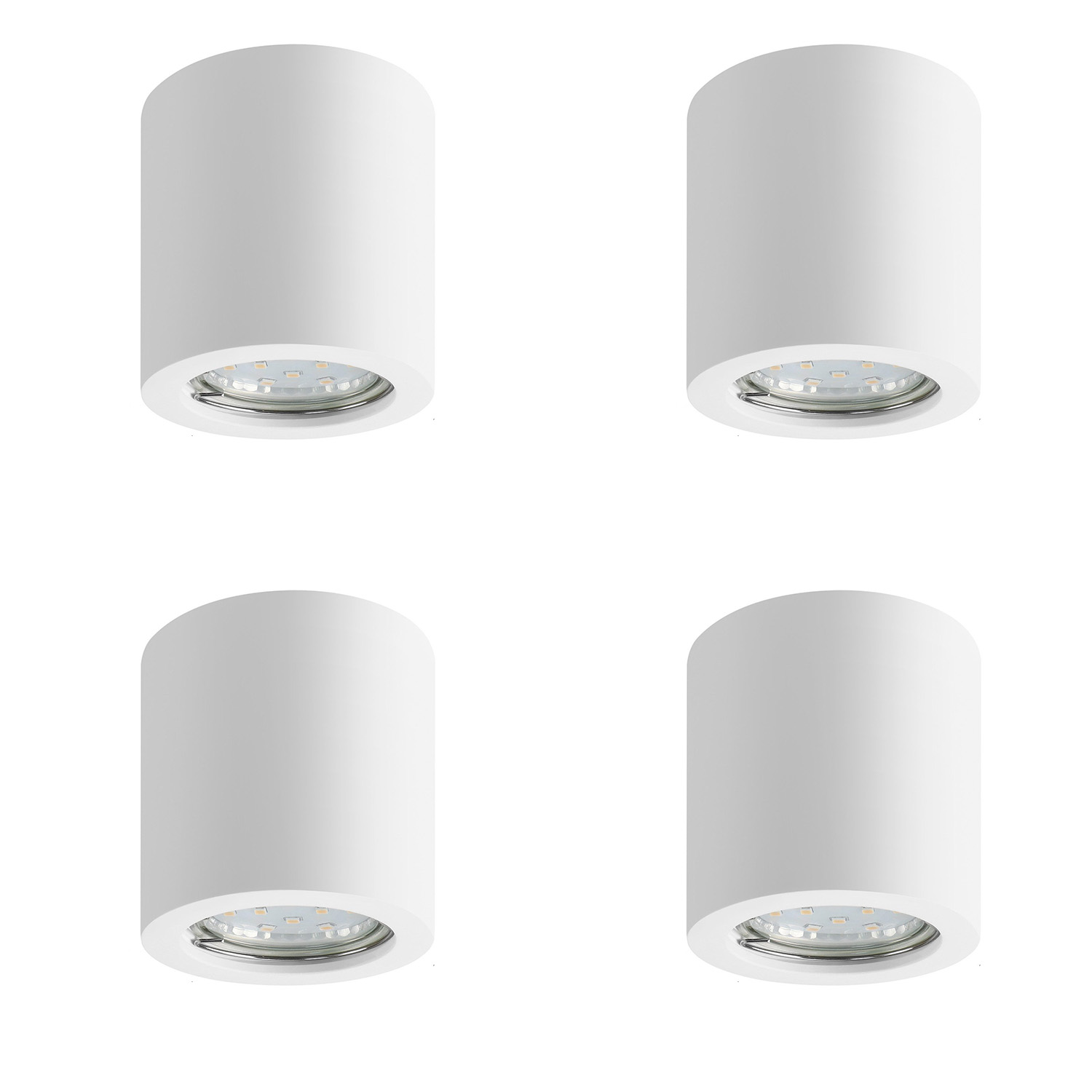 NETTLIFE valkoinen, pinta - asennettava Kohdevalo, pyöreä, GU10, moderni Kipsikattospottivalaisin, pieni 40w