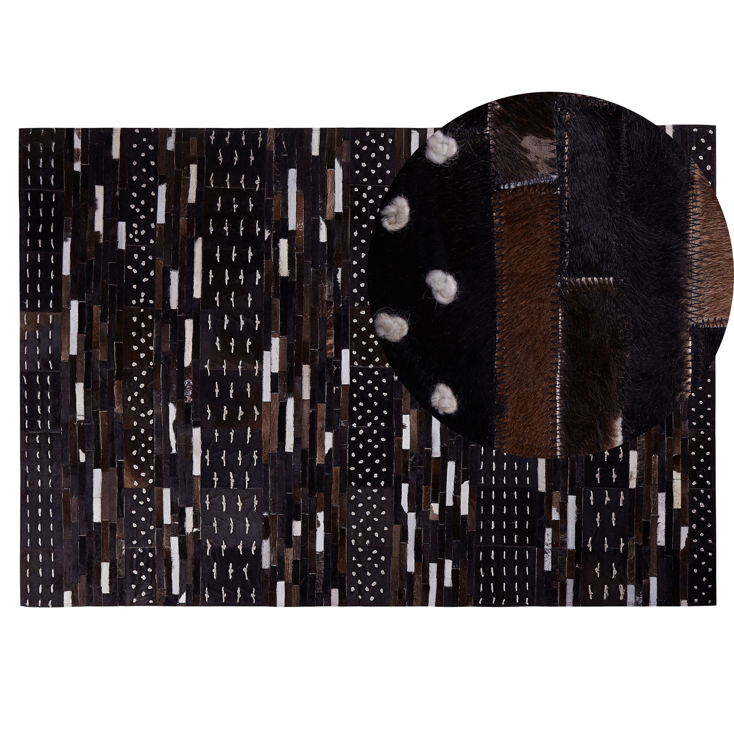 Matto AKSEKI Tummanruskea 140 x 200 cm nahka