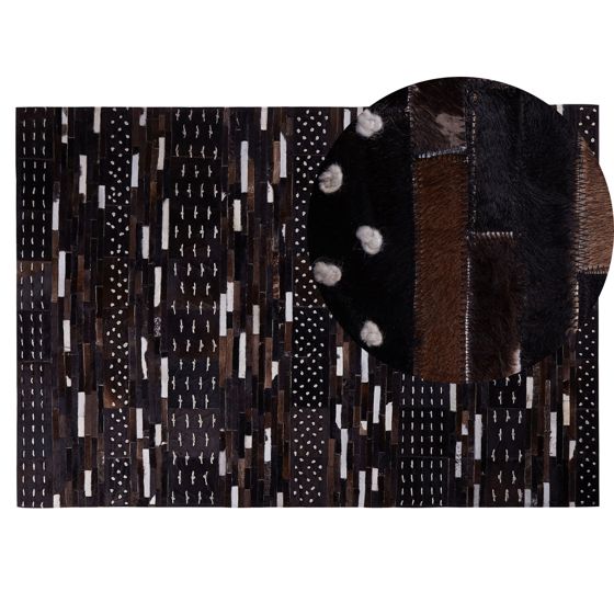 Matto AKSEKI Tummanruskea 140 x 200 cm nahka