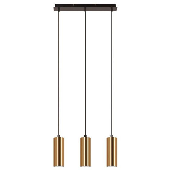 NETTLIFE 3-lamppuinen riippuvalaisin, kultainen musta, vintage-tyylinen GU10, teollisuustyylinen
