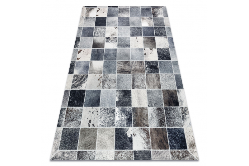 Matto patchwork 21716 harmaa - lehmännahka 160x230 cm