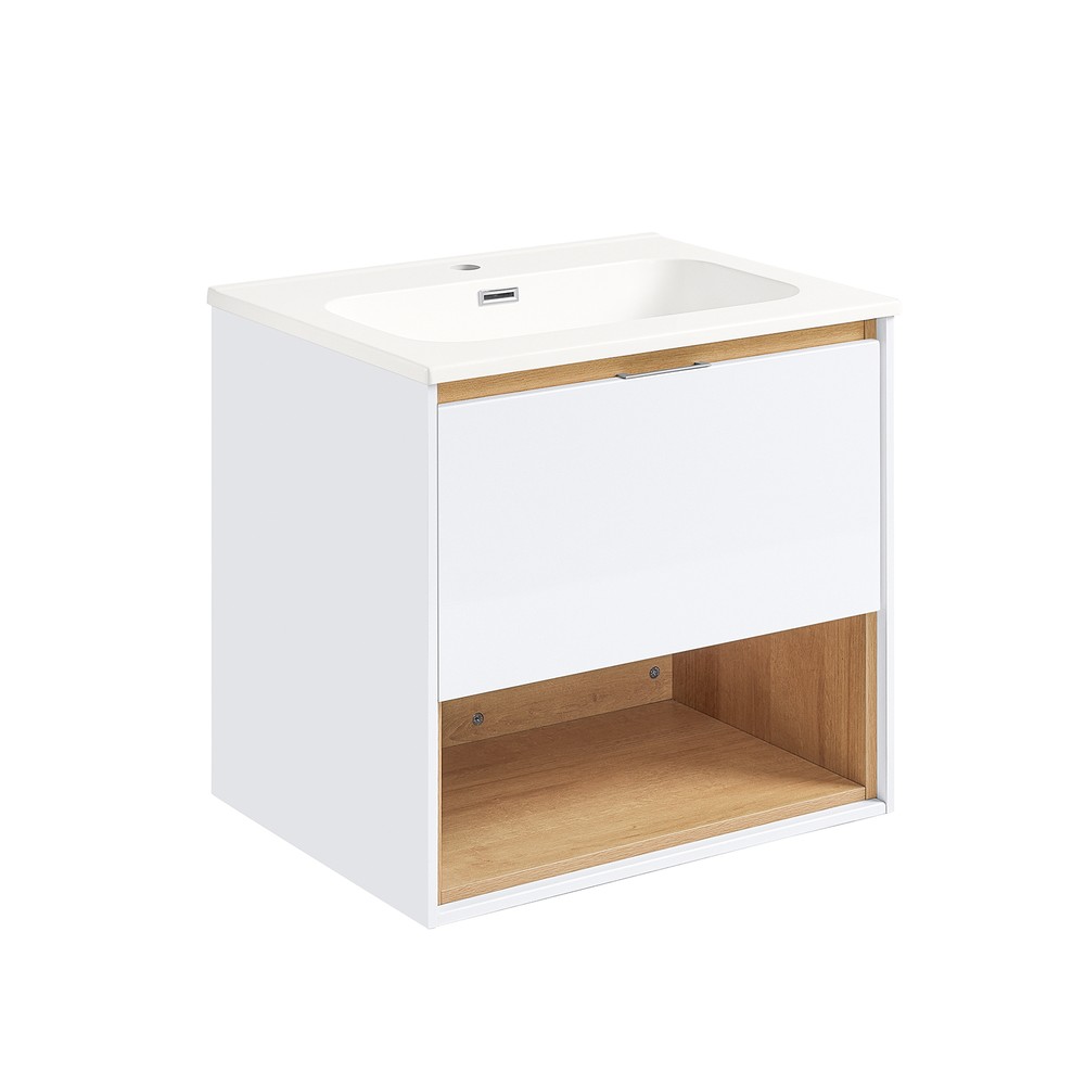 SoBuy Kylpyhuonekaappi Allaskaappi puukuitulevystä valkoinen BZR171-N