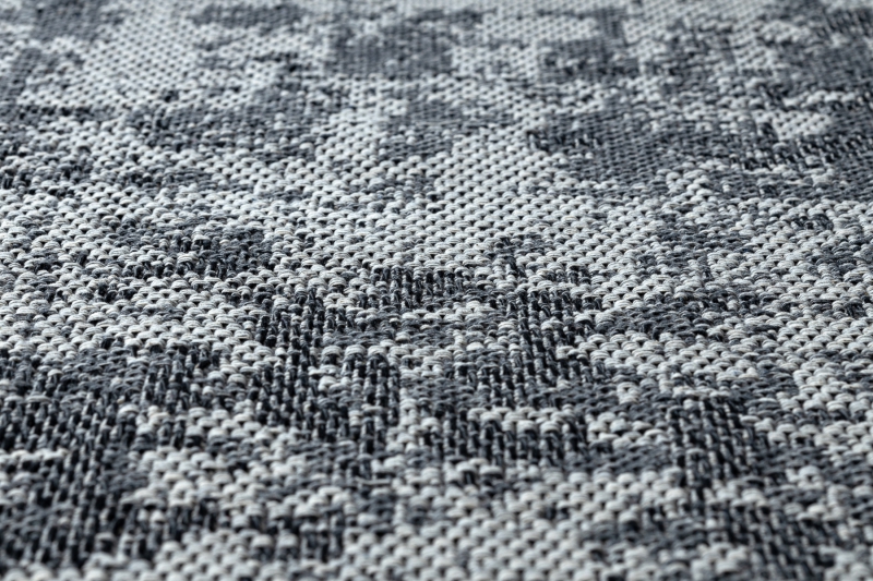 Matto CASA Ekologinen, EKO SIZAL Boho pesty vintage 2809 harmaa / antrasiitti, kierrätetty puuvillamatto 114x170 cm