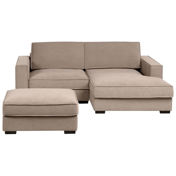 Kulmasohva KOLDING kangas Ruskeanharmaa ja rahi Vasen