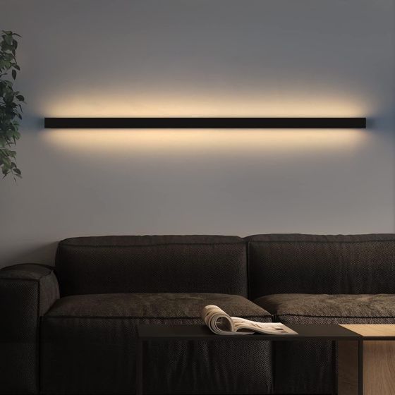 ZMH moderni 100 cm musta LED-seinävalaisin sisäkäyttöön eteiseen ja makuuhuoneeseen