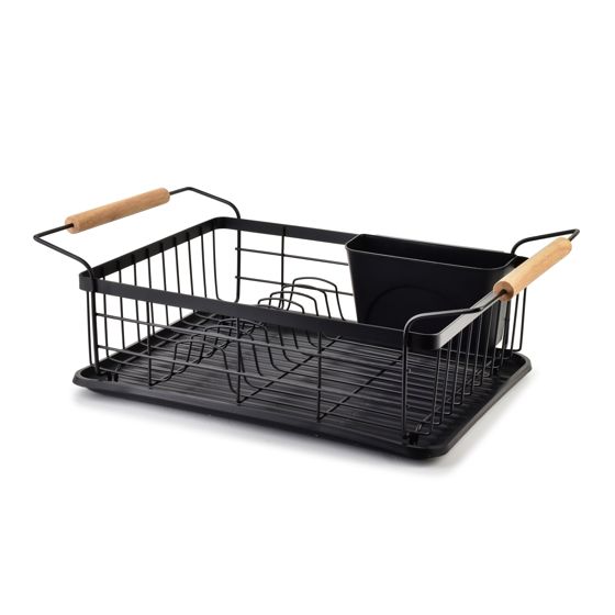 Astiankuivausteline metalli BASIC KITCHEN 50,5x29,8x16,5 cm musta 1 kpl