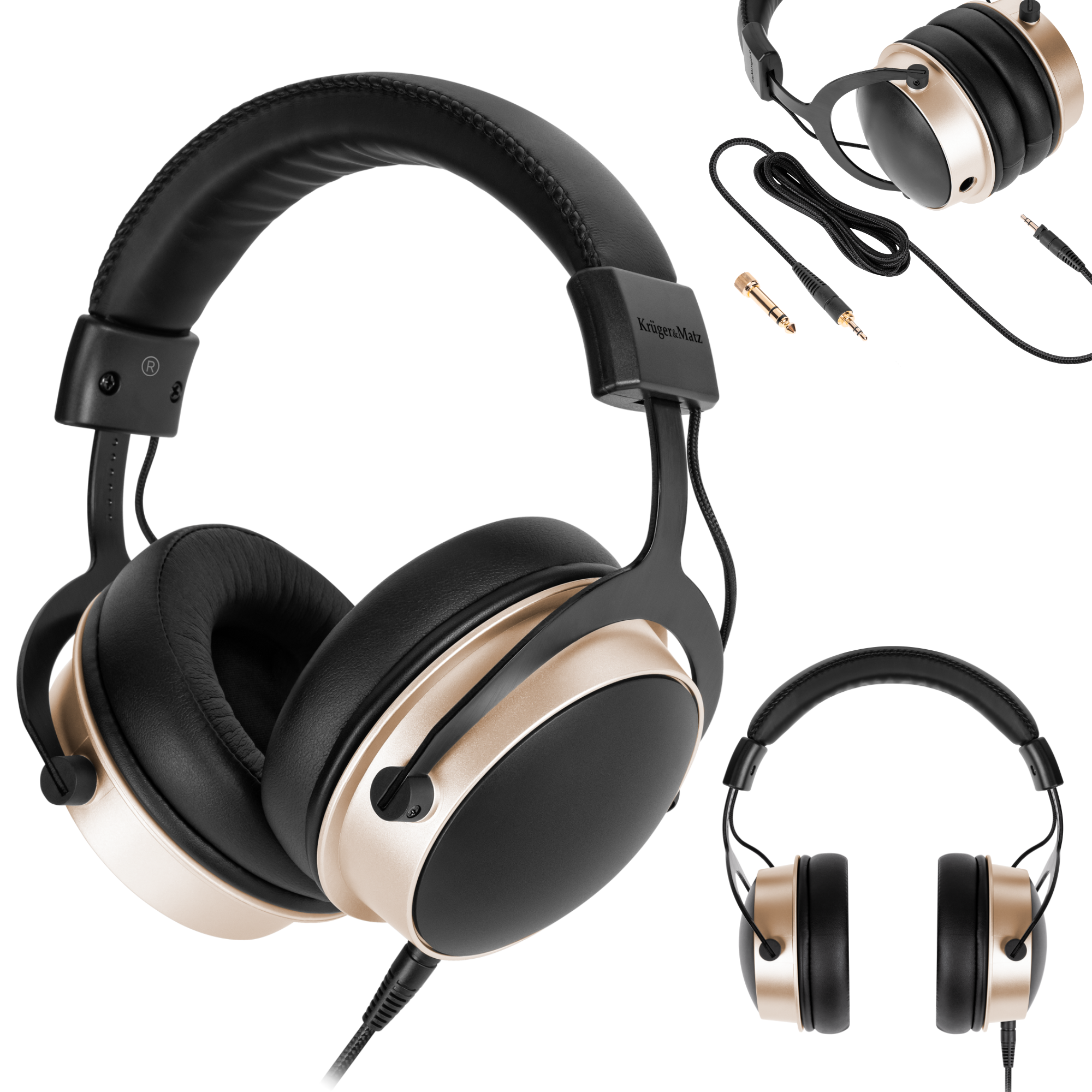 Kruger&Matz Studio 50 mm 32 ohmin 92 dB Jack 3.5 / 6.3 mm studiokuulokkeet