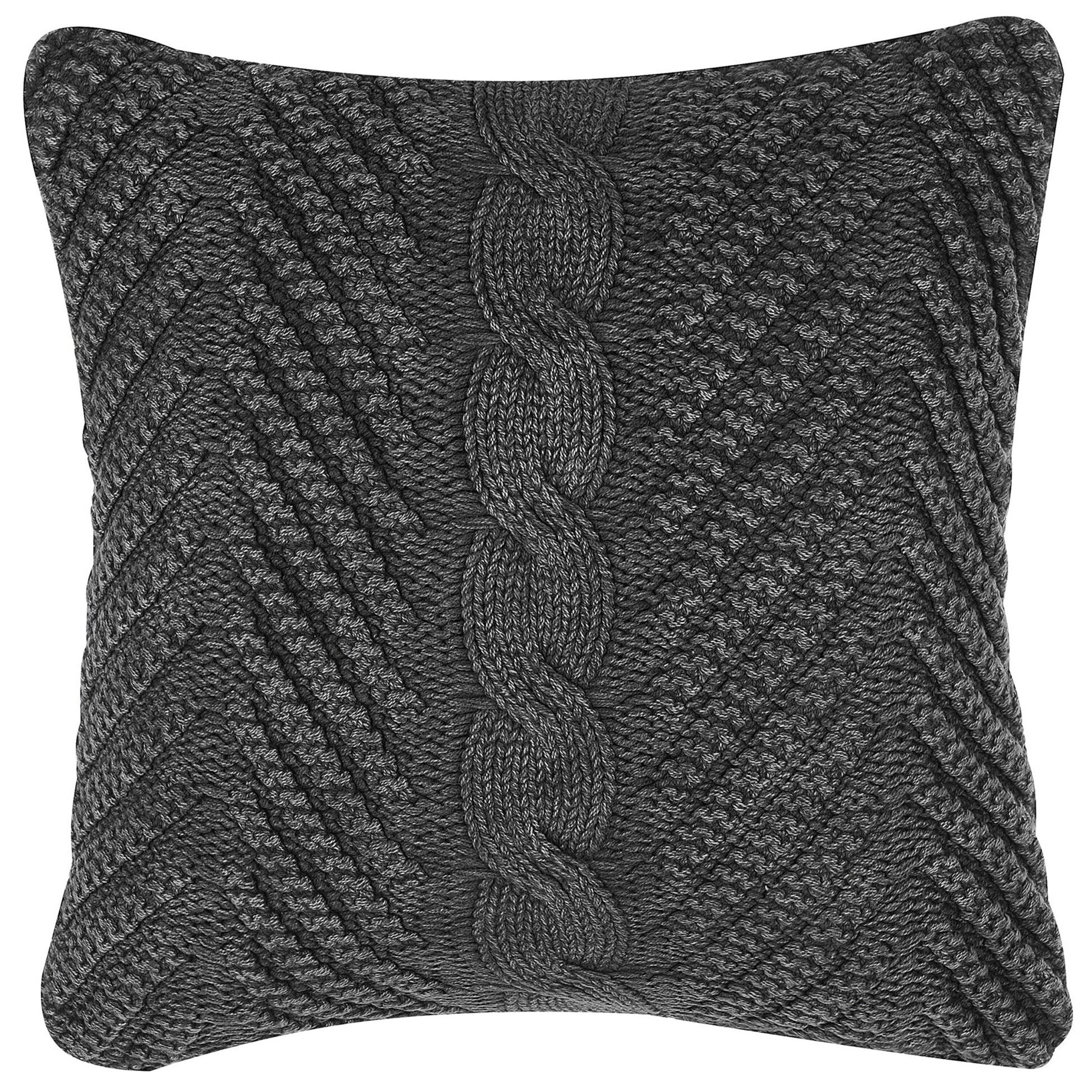 Koristetyyny KONNI puuvilla 45 x 45 cm Harmaa Siksak-kuvio