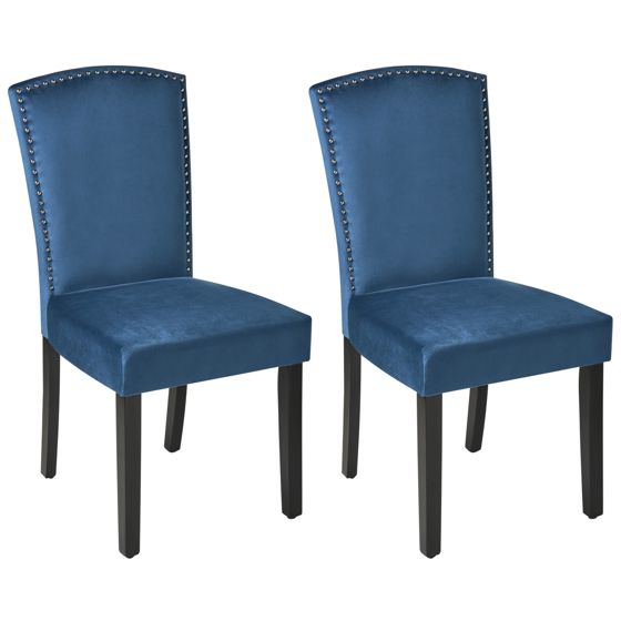 Ruokatuolisetti 2 kpl PISECO sametti Tummansininen