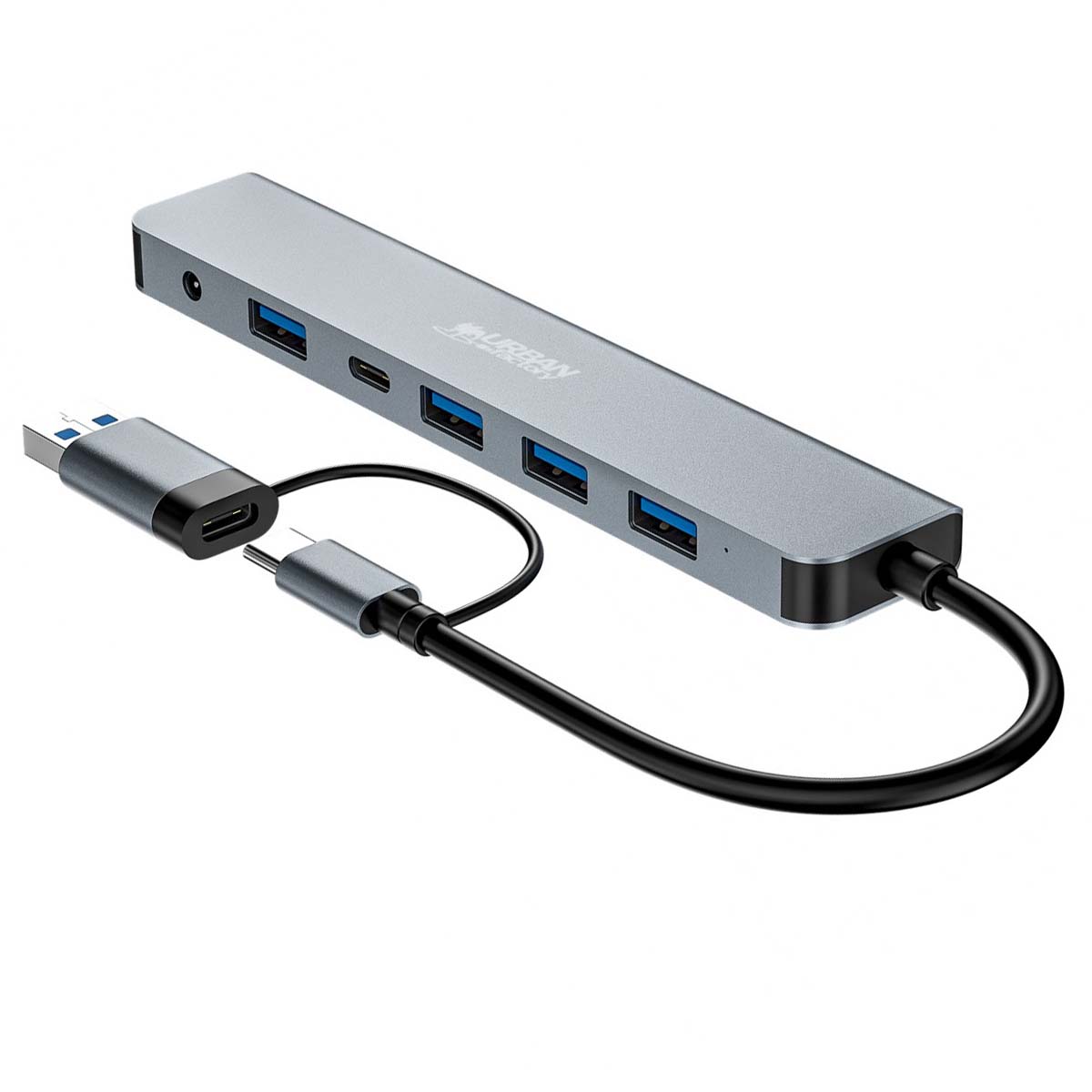 Hub MINEE USB-A/C 7 Porttia Moniliitin Ultra-nopea USB 3.0 15cm
