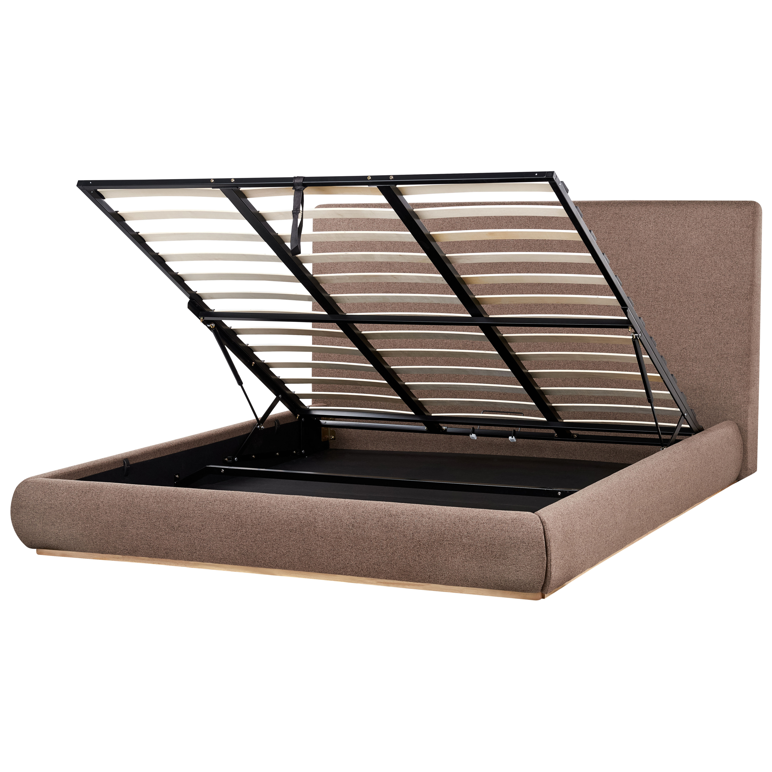 Sänky säilytystilalla kangas CAMPAGNE 180 x 200 cm Tummanruskea