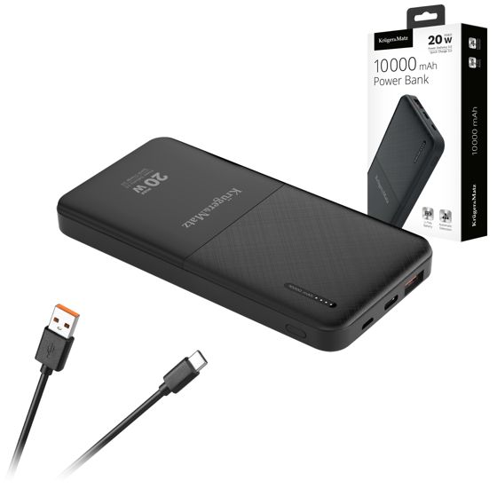 Varavirtalähde 10000mAh 20W QC PD USB-C KrugerMatz