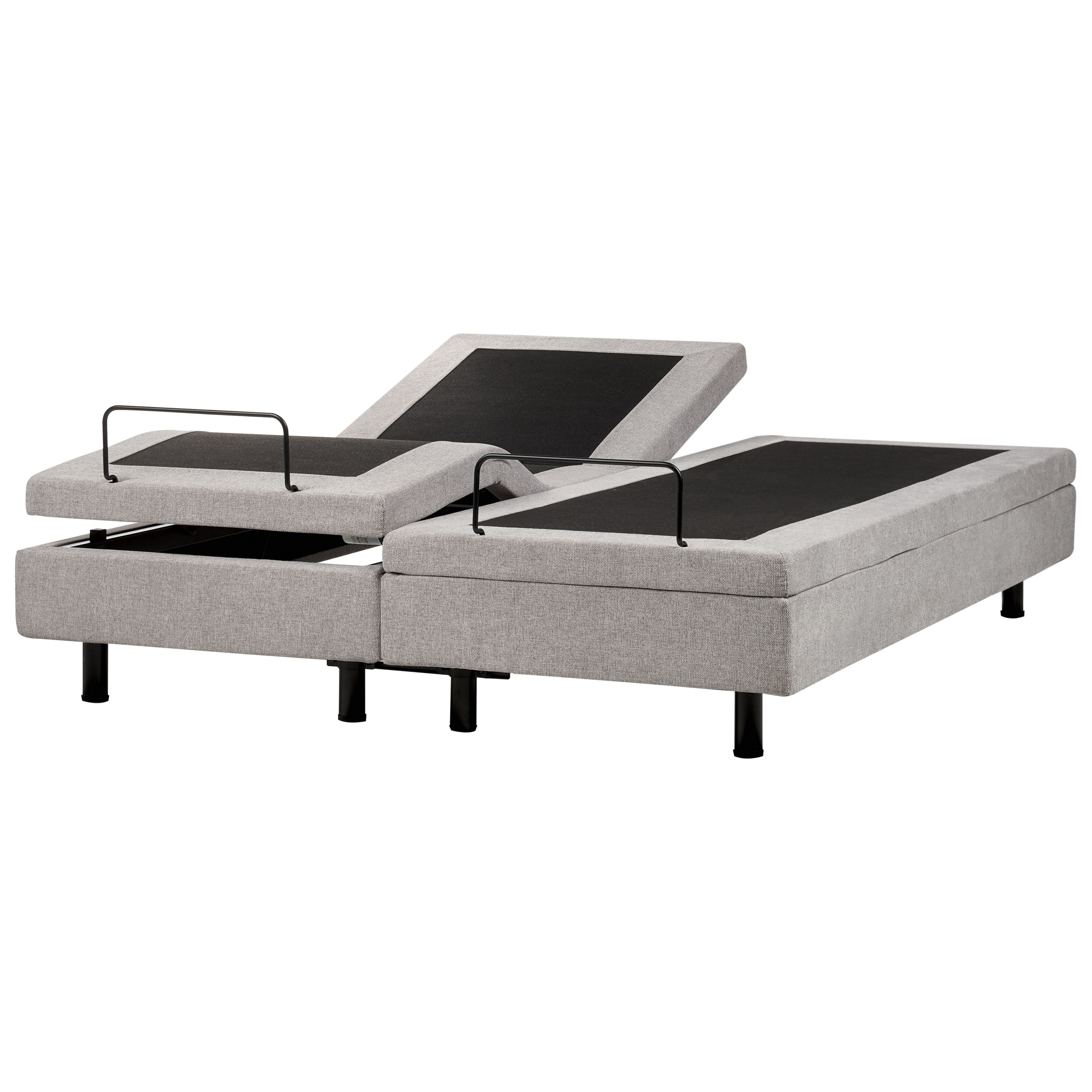 Säädettävä sänky ilman sängynpäätyä kangas DUKE II 160 x 200 cm Vaaleanharmaa