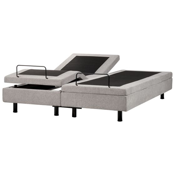 Säädettävä sänky ilman sängynpäätyä kangas DUKE II 160 x 200 cm Vaaleanharmaa