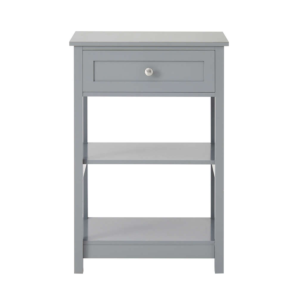 SoBuy Yöpöytä 1-laatikko puukuitulevystä harmaa FBT46-HG