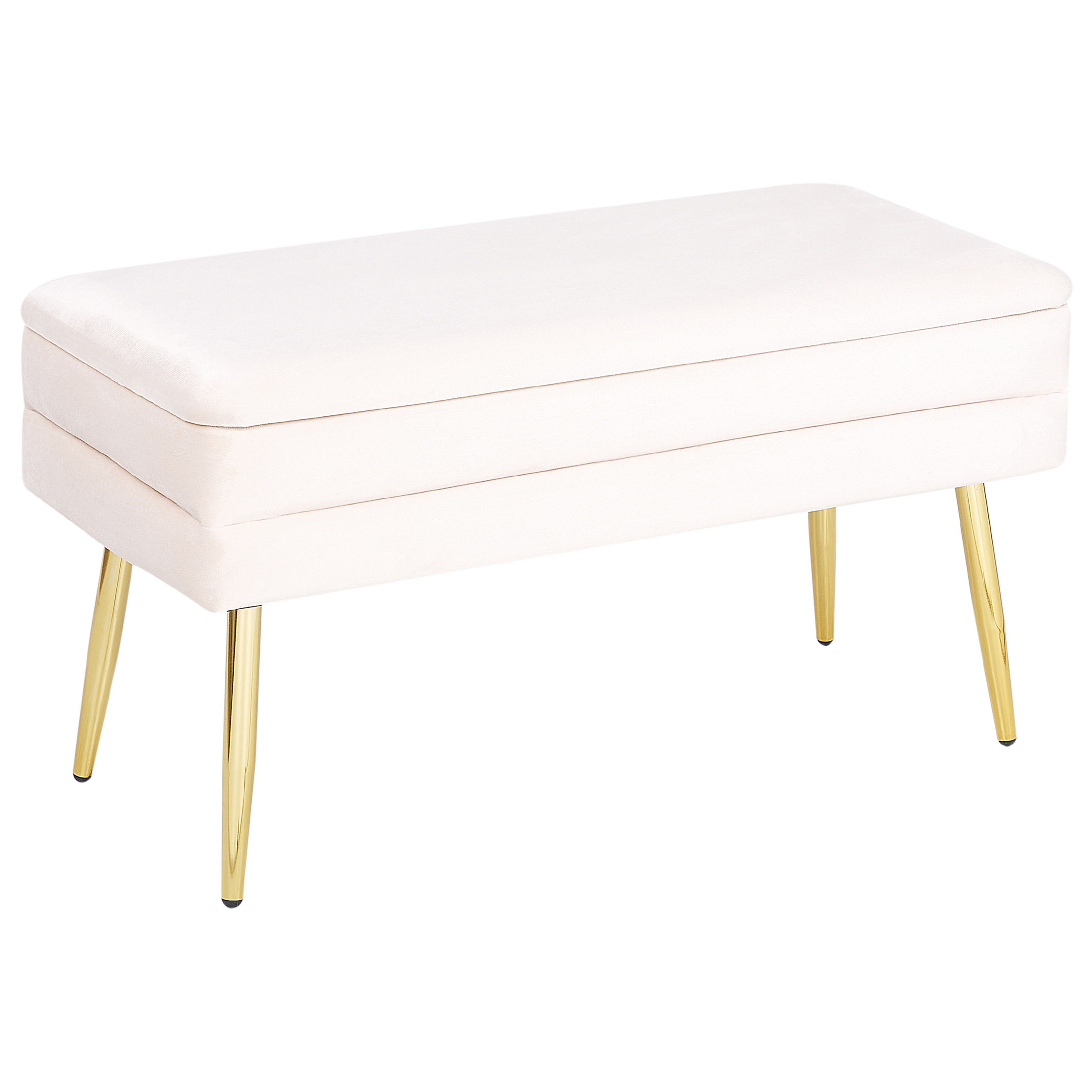 Säilytyspenkki DURHAM sametti Luonnonvalkoinen