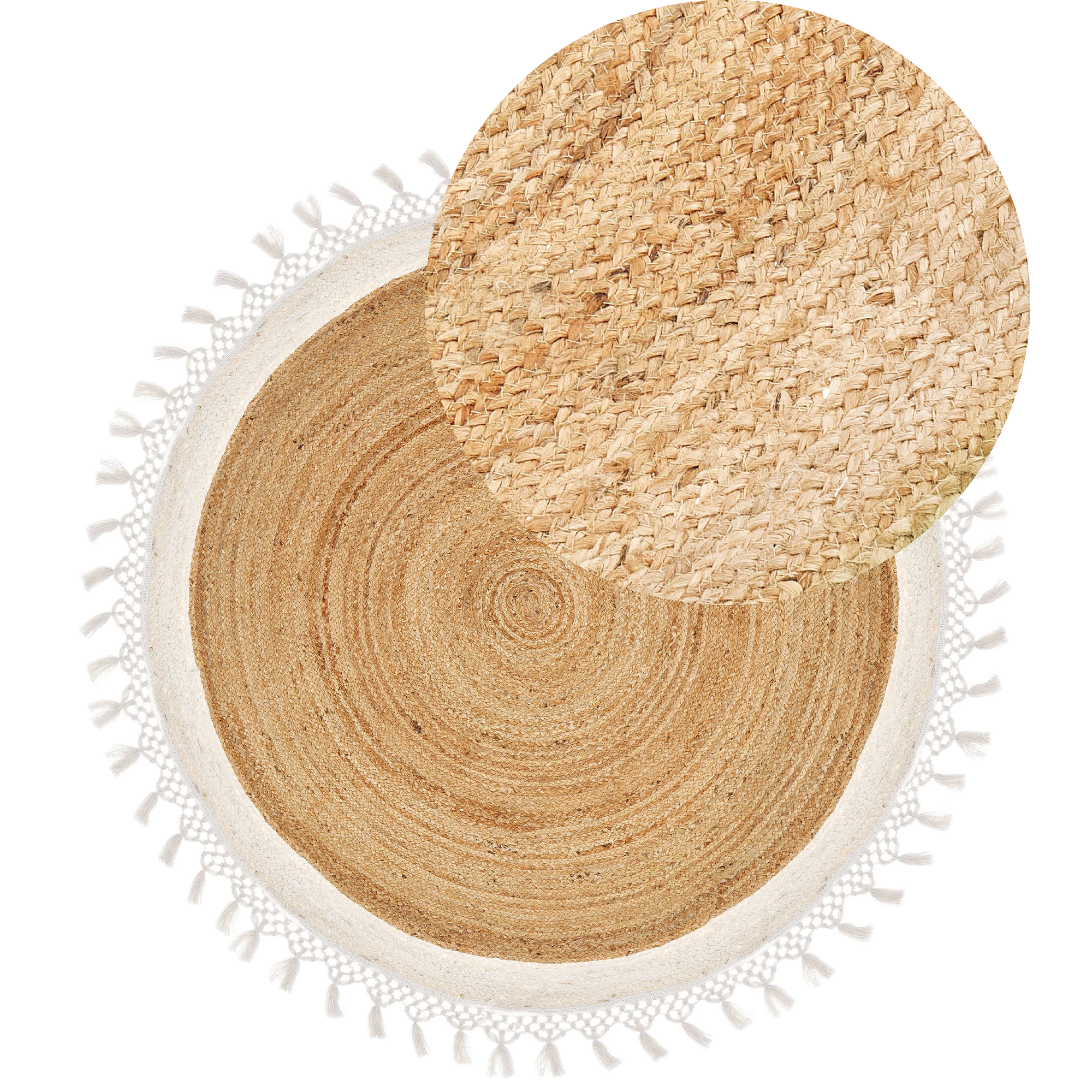 Matto MARTS Valkoinen ø 140 cm juutti