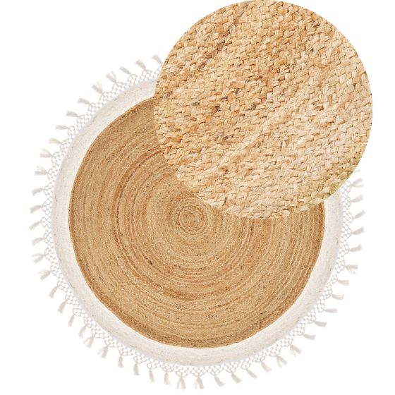 Matto MARTS Valkoinen ø 140 cm juutti