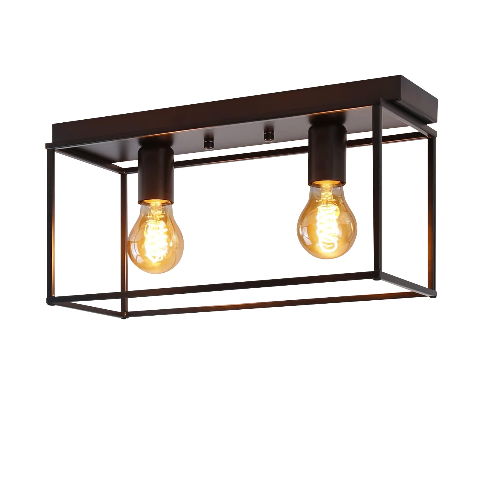 NETTLIFEKattovalaisin, 2 spottia, E27, 25W, retro- musta, teollisuusvalaisin, olohuoneeseenVintage-metallivalaisin, 2 lampulla, max.