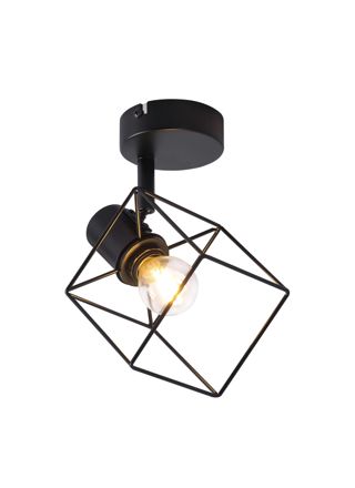 NETTLIFE musta kattokohdevalaisin E14 350° säädettävä kattovalaisin vintage - metalli olohuoneeseen