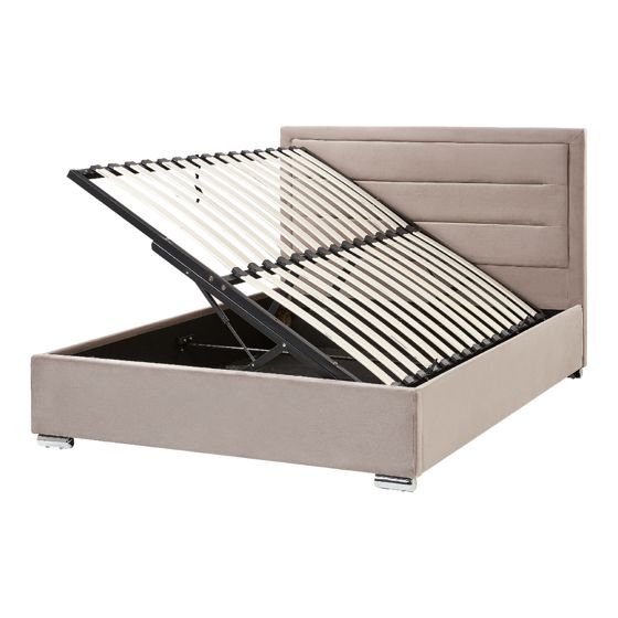 Sänky säilytystilalla sametti ROUEN 140 x 200 cm Ruskeanharmaa