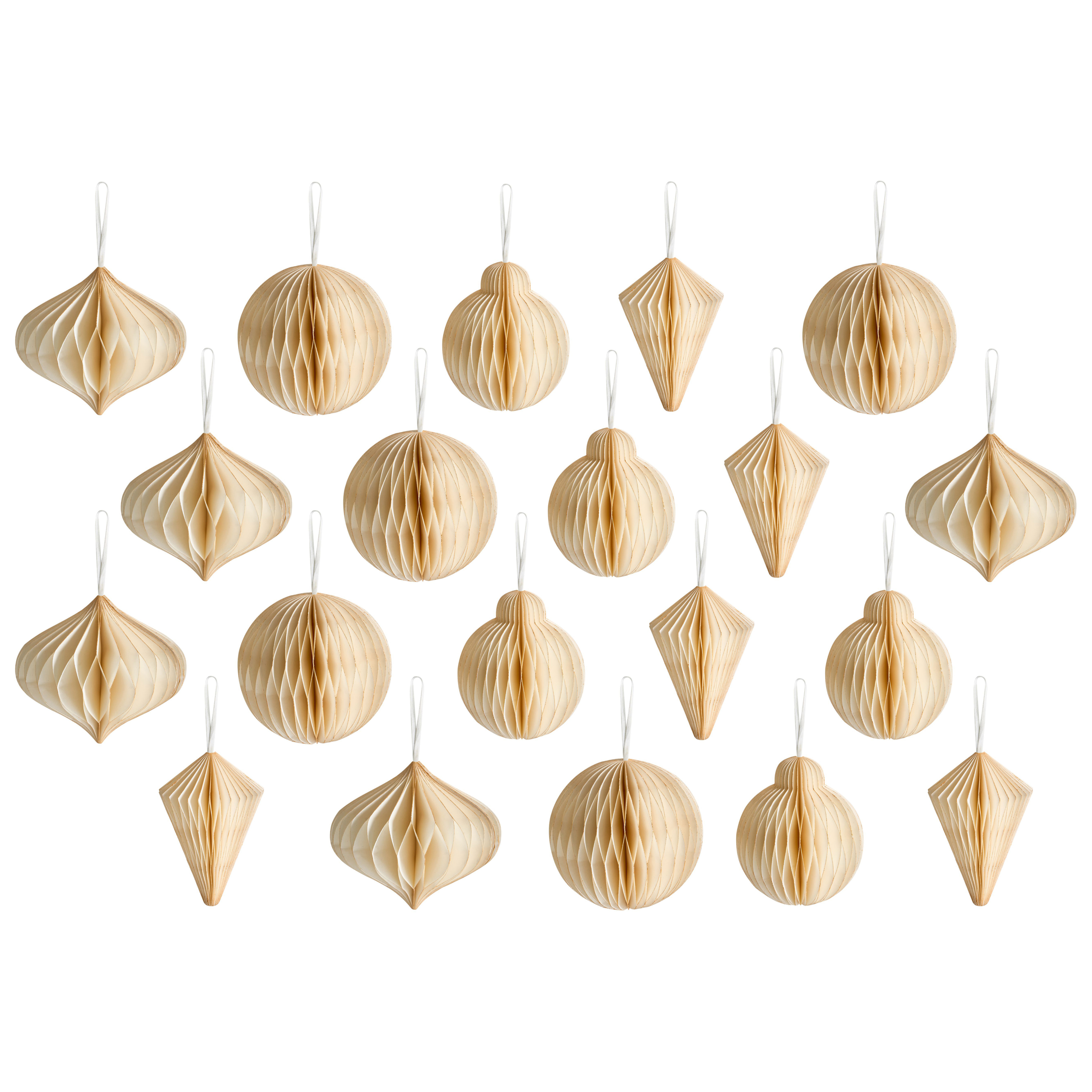 Kuusenkoristesetti 20 kpl JOLSTRA Paperi Beige