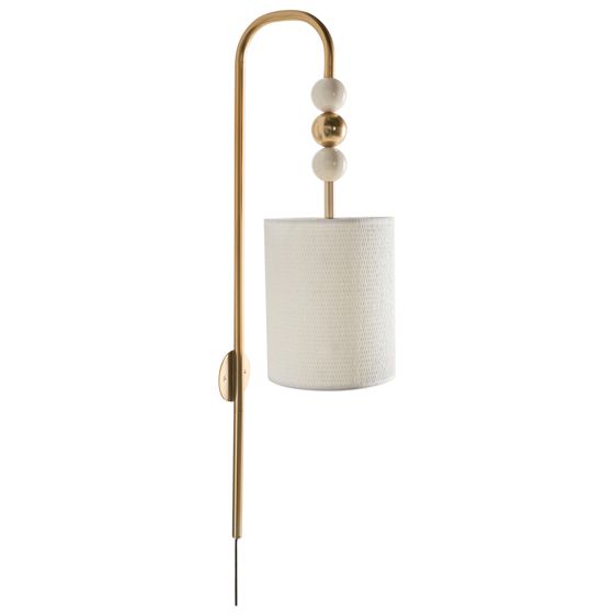 Seinävalaisin LOKY metalli Messinki/beige