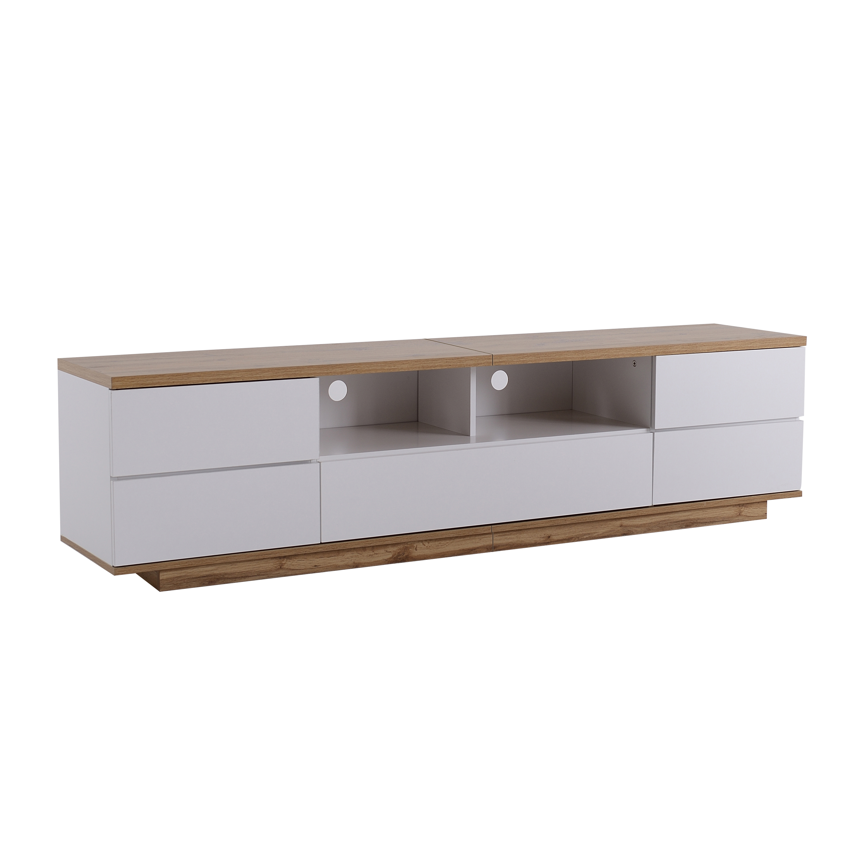 TV-taso 180x38x46 cm valkoinen puumallinen MDF säilytyksellä ja ruudullisilla oviaukkoilla