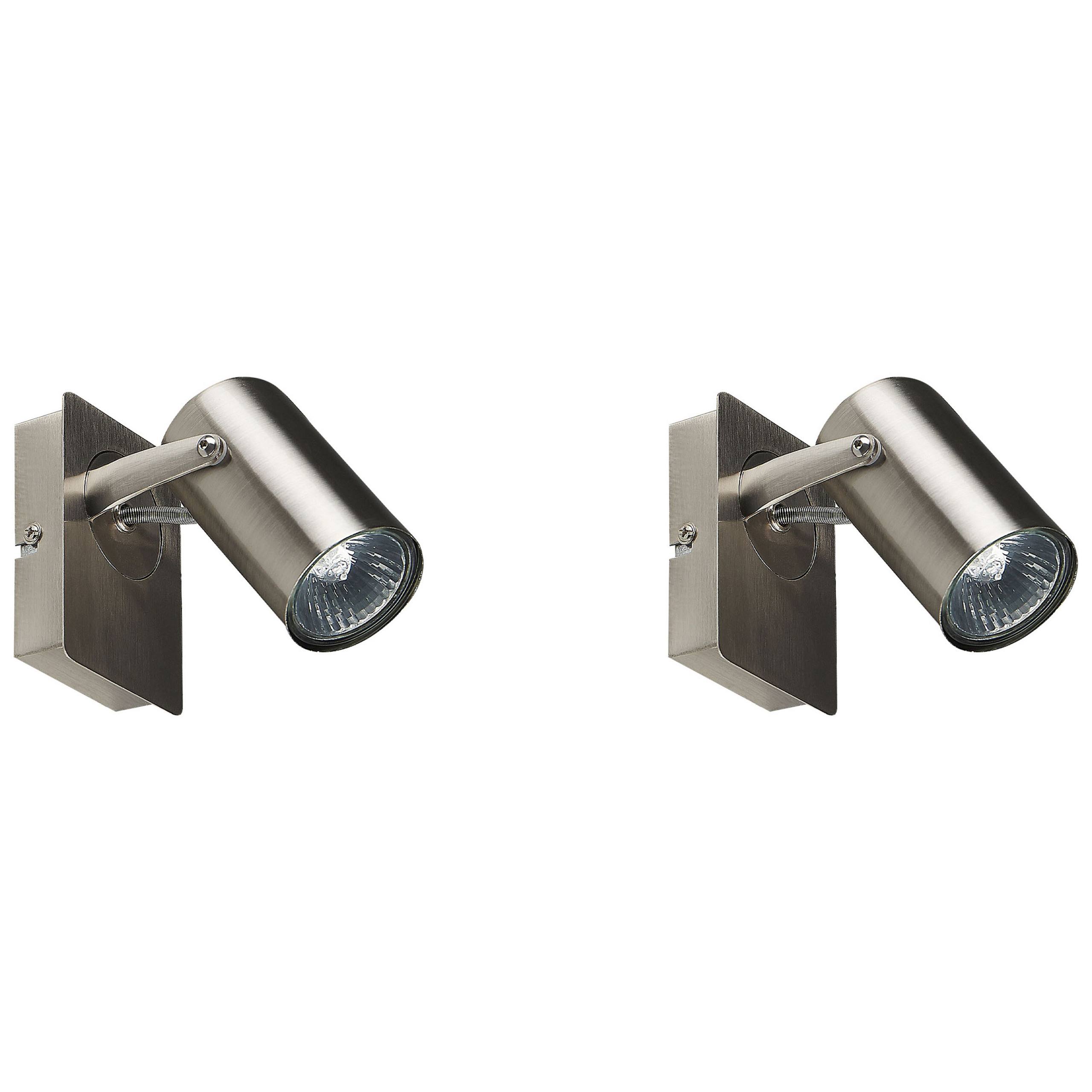 Spottivalaisinsetti 2 kpl KLIP säädettävä metalli Hopea