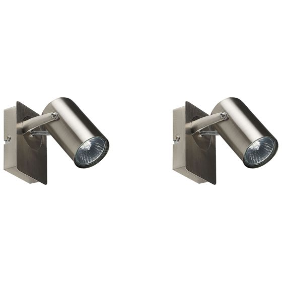 Spottivalaisinsetti 2 kpl KLIP säädettävä metalli Hopea
