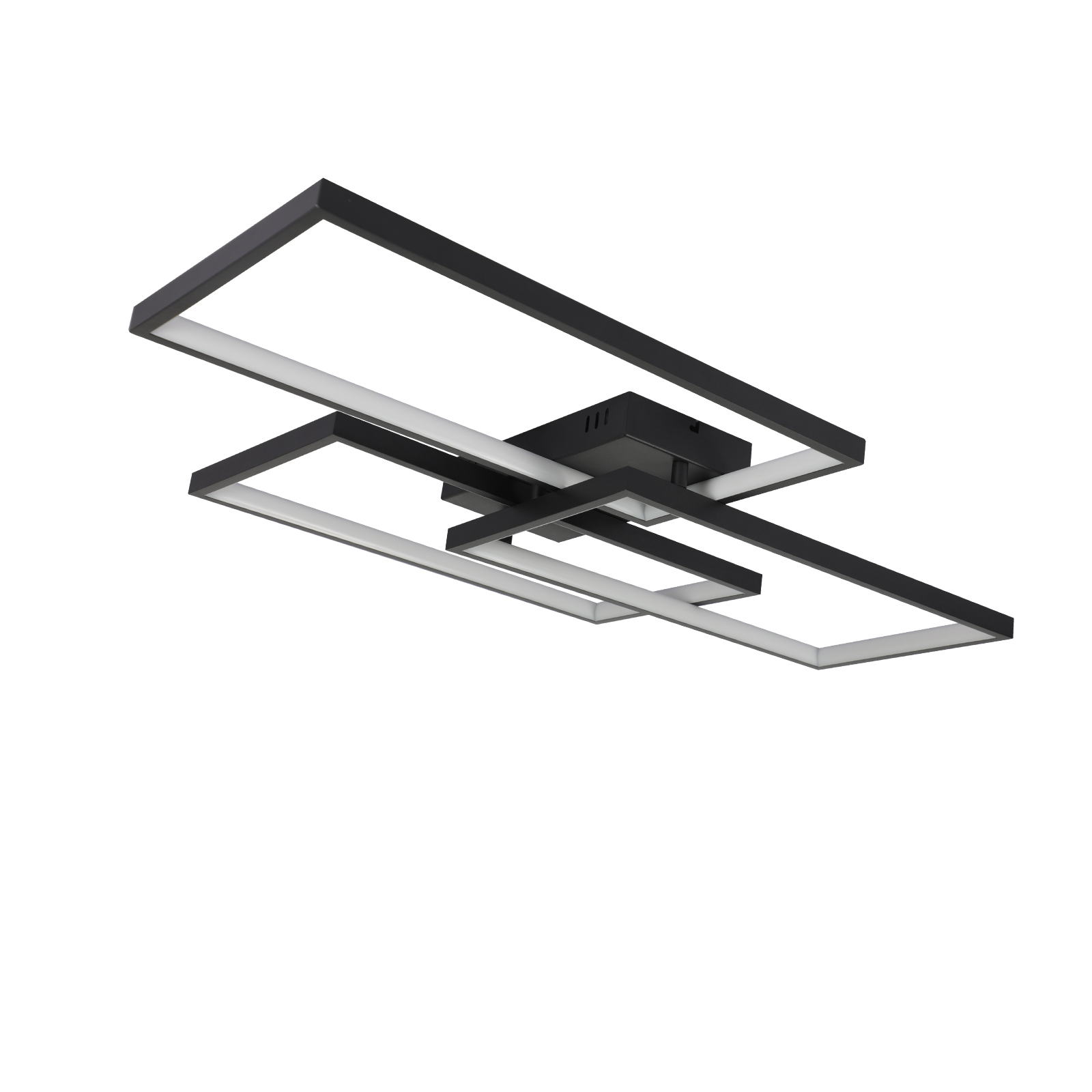 NETTLIFE LED-kattovalaisin, musta metalli, 72W 80CM, olohuoneen lamppu, moderni himmennettäväKaukosäätimellä suorakaiteen, muotoinen muotoilu