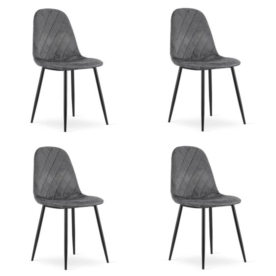 ASTI-tuoli, tummanharmaa sametti (4 kpl)