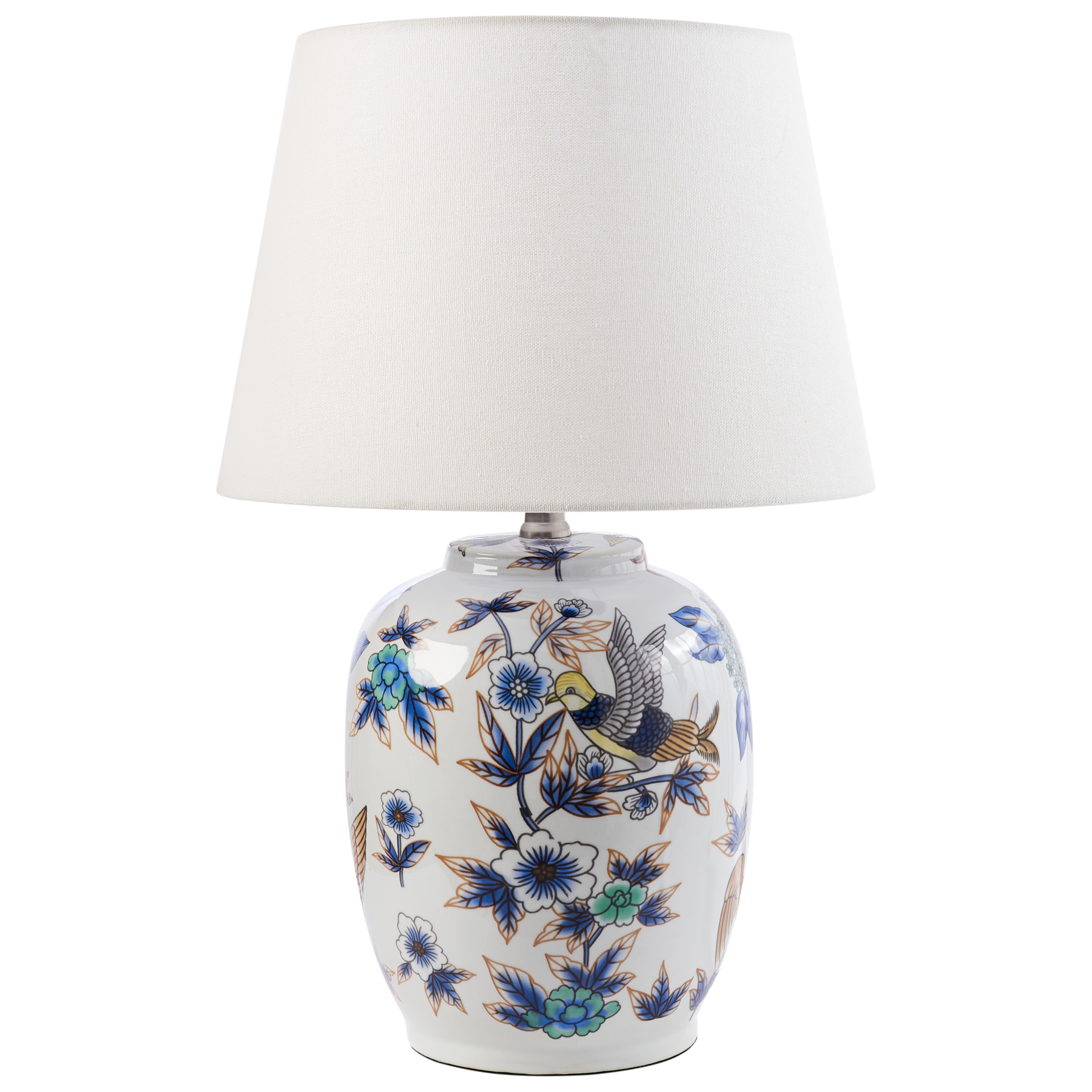 Pöytävalaisin SUNJA posliini Valkoinen/sininen