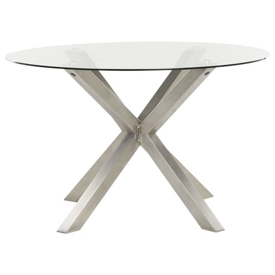 Puutarhapöytä MALETTO 120 cm 120 cm lasi Hopea