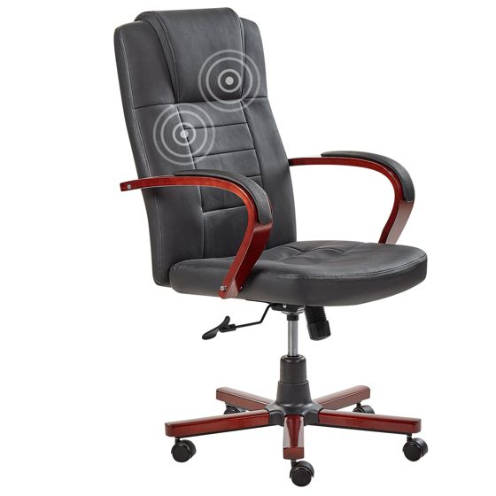 Hierontatuoli DIAMOND lämmittävä nahka Musta