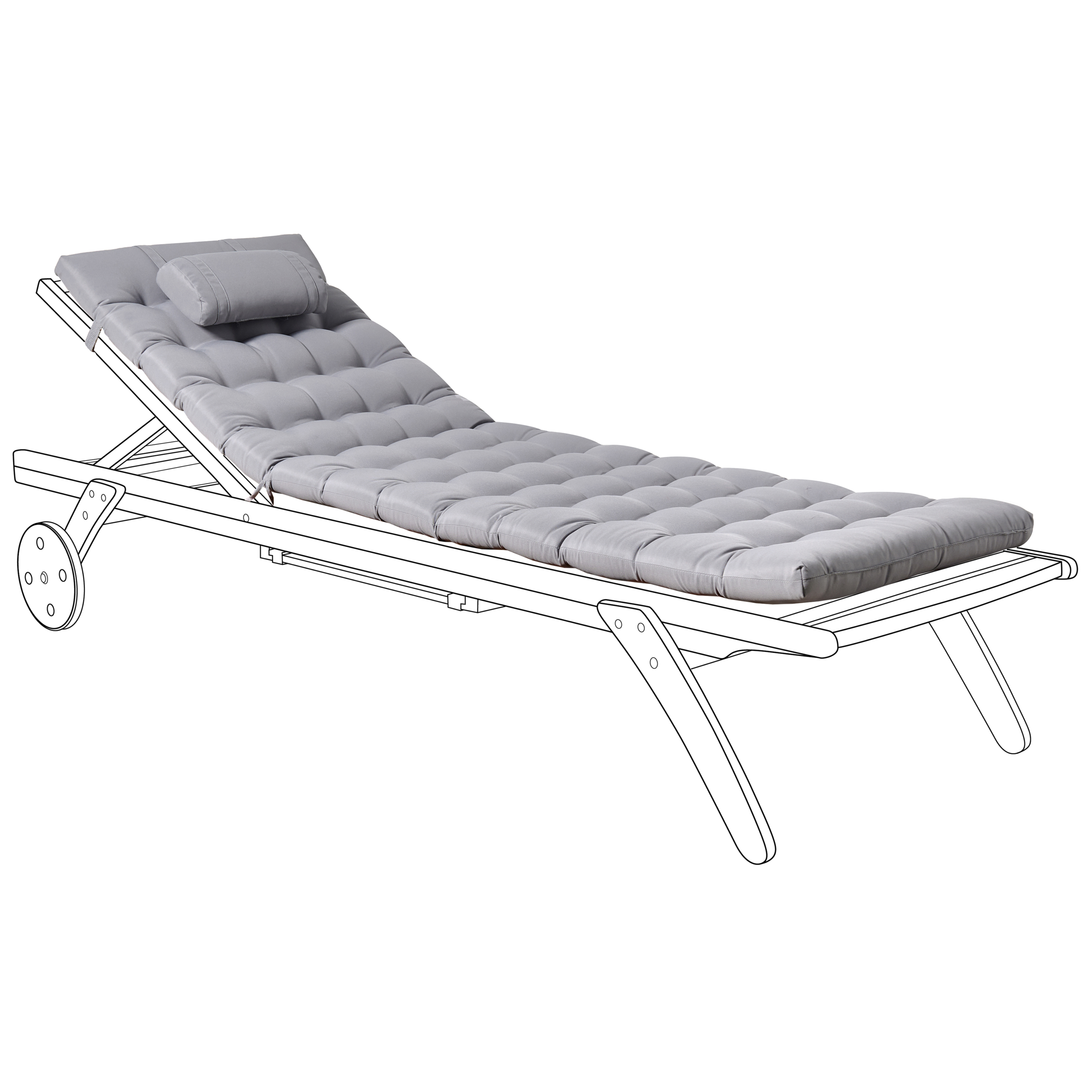 Aurinkotuolin pehmuste CESANA PREMIUM Vaaleanharmaa