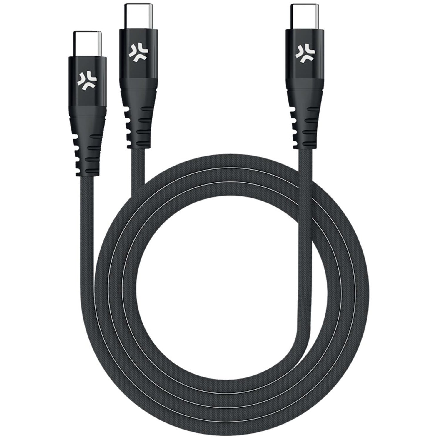 USB-C - 2x USB-C-kaapeli 100 W PD 1,3 m Musta