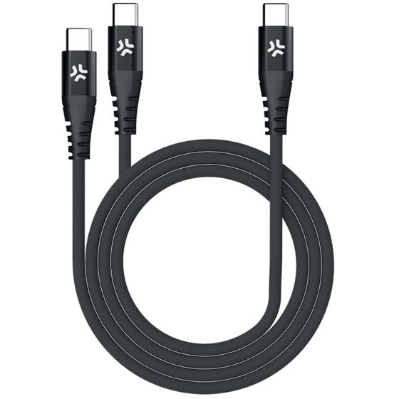 USB-C - 2x USB-C-kaapeli 100 W PD 1,3 m Musta